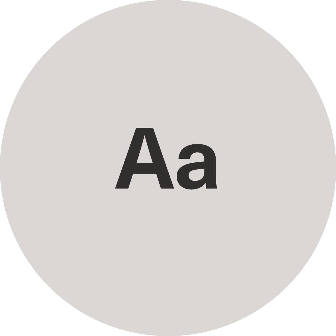 Circle with Ink text on a Light Mortar background color